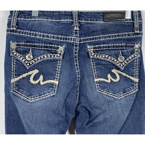 Anoname Womens Sz 27 Joelle Bootcut Jeans Dark Wash Embellished Western Festival